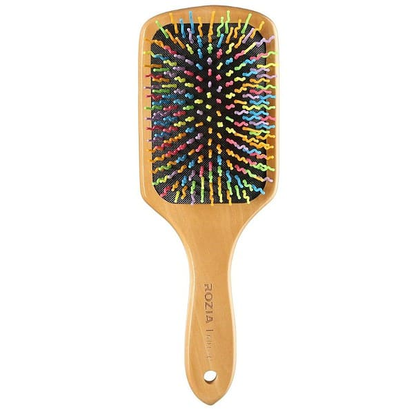 ROZIA Pro Natural Bamboo Hair Brush S Curve Bristles - LXINDIA.COM