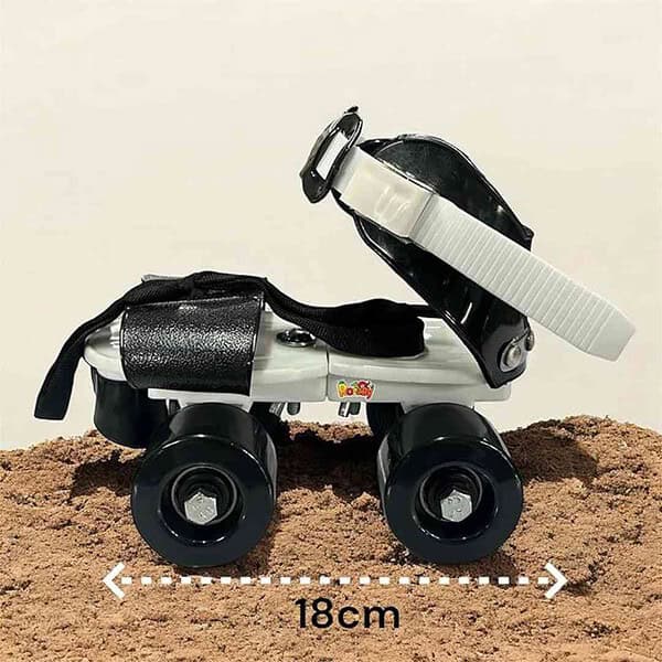 ROZZBY Basics Adjustable Roller Skates 4 Wheelers Skating Shoes for Kids Black 3 - LXINDIA.COM