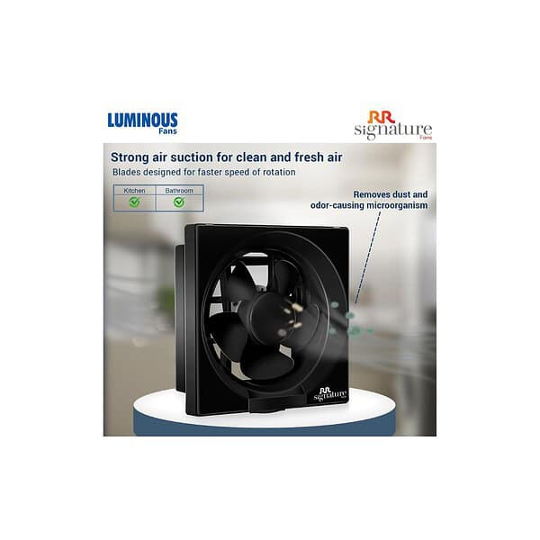 RR Signature Vento Deluxe 150 MM Exhaust Fan BlackB - LXINDIA.COM