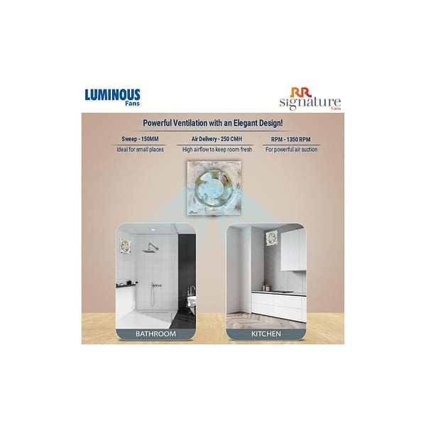 RR Signature Vento Deluxe 150 MM Exhaust Fan Marble BeigeA - LXINDIA.COM