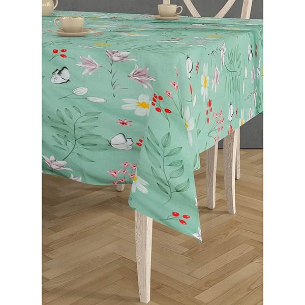 RRC Super Soft Brushed Microfiber Cotton Dining Rectangular Table Covers Pista 1 - LXINDIA.COM