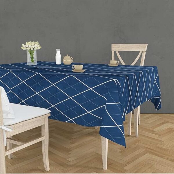 RRC Super Soft Brushed Microfiber Cotton Dining Table Cloth Rectangular Table Covers Blue 3 - LXINDIA.COM