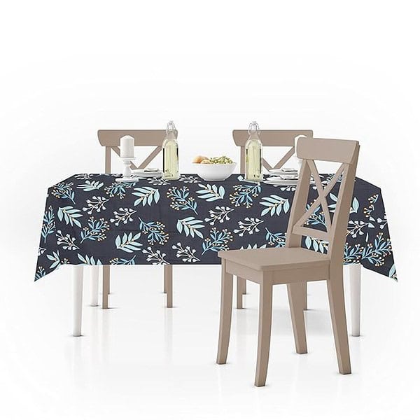 RRC Super Soft Brushed Microfiber Cotton Dining Table Cloth Rectangular Table Covers Navy - LXINDIA.COM