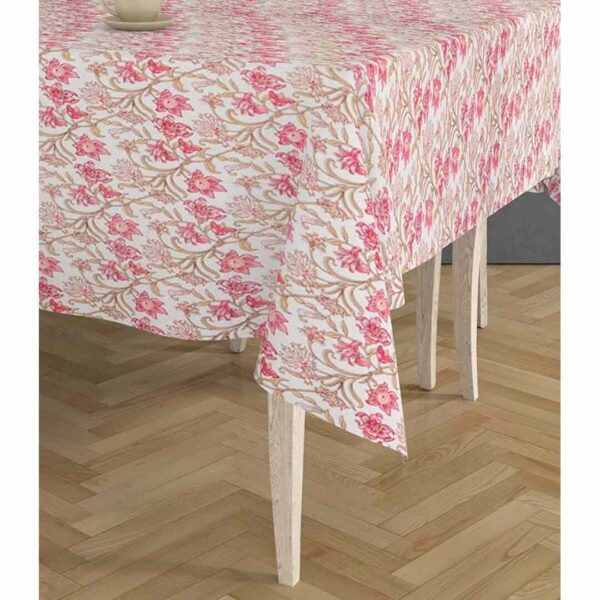 RRC Super Soft Brushed Microfiber Cotton Dining Table Cloth Rectangular Table Covers Pink 1 - LXINDIA.COM