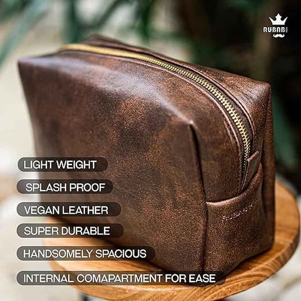 RUBAB MEN Premium Vegan Leather Toiletry Bag For Men 1 - LXINDIA.COM