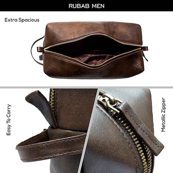 RUBAB MEN Premium Vegan Leather Toiletry Bag For Men 2 - LXINDIA.COM