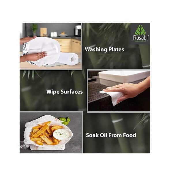 RUSABL Bamboo Kitchen Towel 50 Sheets A - LXINDIA.COM