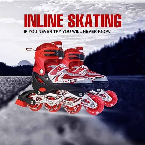 Rainseal Kids Inline Roller Skates with Illuminating Wheels Red and Black 3 - LXINDIA.COM