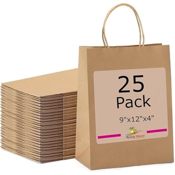 RanGit Bhumi Brown Paper Bags 9 12 4 25pcs - LXINDIA.COM