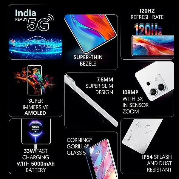 Redmi Note 13 5G Arctic White 6GB RAM 128GB Storage 2 - LXINDIA.COM