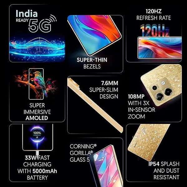 Redmi Note 13 5G Prism Gold 6GB RAM 128GB Storage 1 - LXINDIA.COM