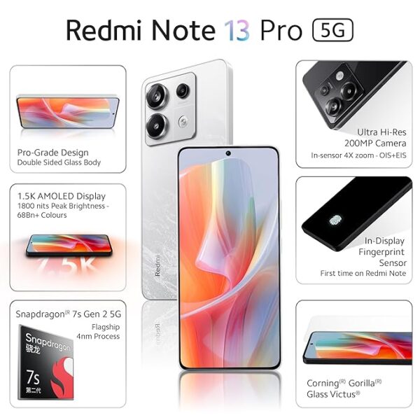 Redmi Note 13 Pro Arctic White 12GB RAM 256GB Storage 1 - LXINDIA.COM