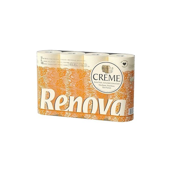 Renova Creme Toilet Paper 12 Rolls - LXINDIA.COM