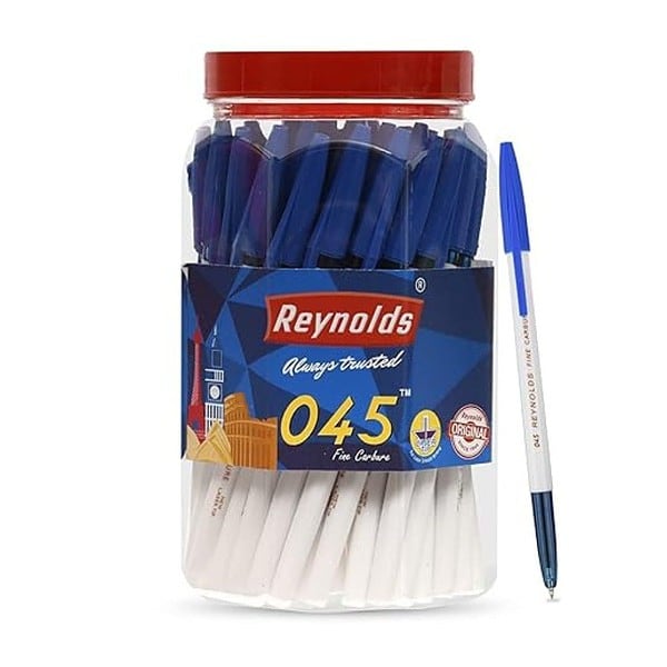 Reynolds 045 Ball Pen SET 50 BLUE PENS WITH COMFORTABLE GRIP - LXINDIA.COM