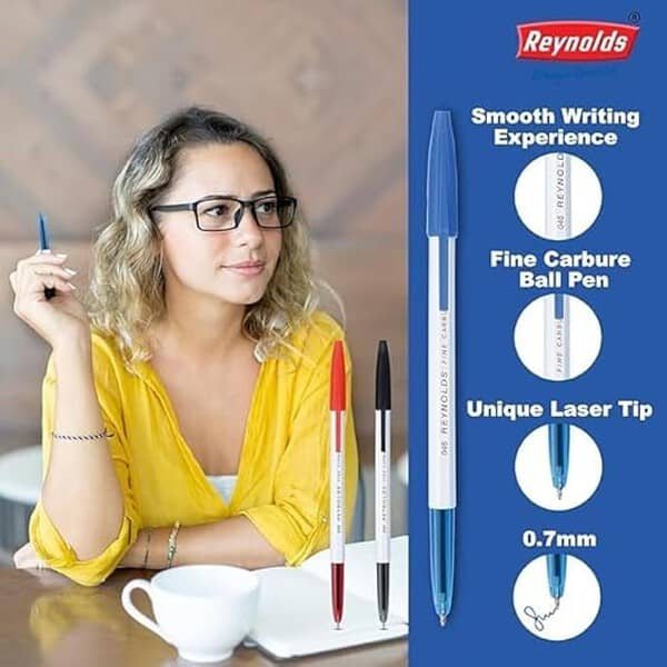 Reynolds 045 Ball Pen SET 50 BLUE PENS WITH COMFORTABLE GRIP2 - LXINDIA.COM