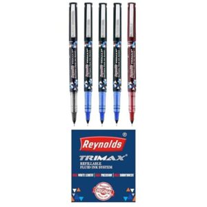 Reynolds TRIMAX RollerBall Pen SET 5 PENS 3BLUE 1BLACK 1RED - LXINDIA.COM