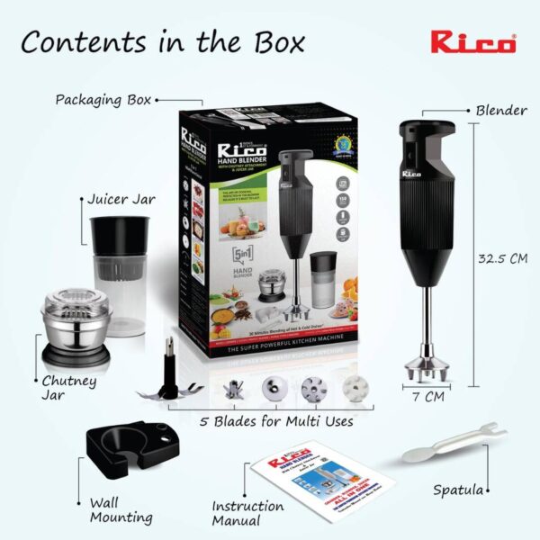 Rico Heavy Duty Portable Hand Blender For Kitchen1 - LXINDIA.COM