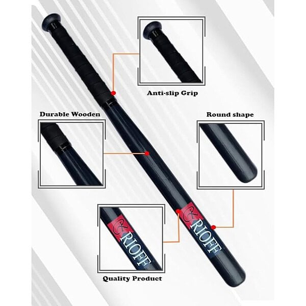 Rioff® Hockey Stick Witjh Baseball bat Heavy Duty Black basebat Olypic Hockey 2 - LXINDIA.COM