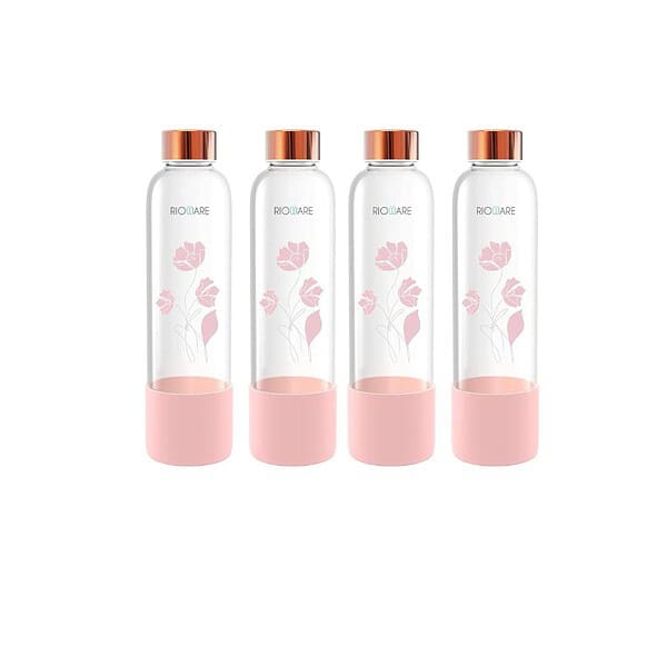 Rioware Purifa Borosilicate Glass Water Bottle 750MlPink - LXINDIA.COM