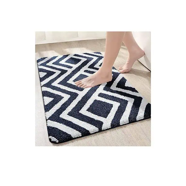 Roseate Egyptian Super Soft 40x60 cm Microfibre Bath Mat Blue Pack of 1 4 - LXINDIA.COM