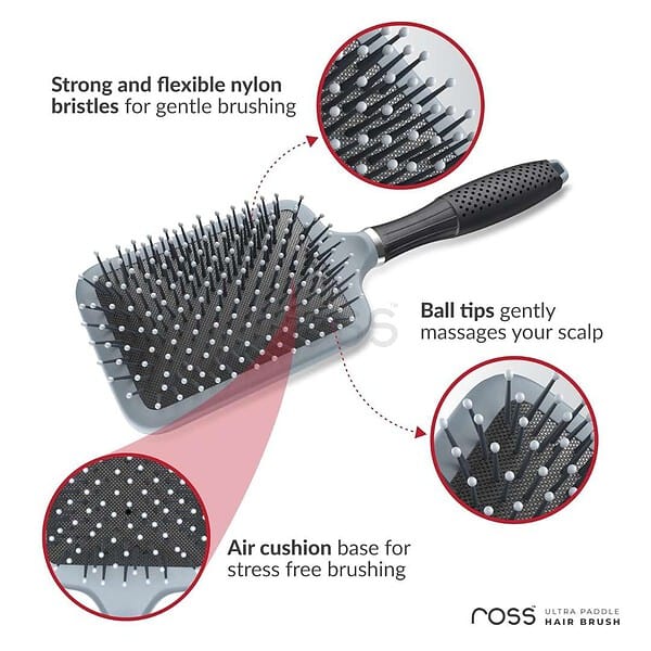 Ross Ultra Paddle Hair Brush for Men Women Grey2 - LXINDIA.COM