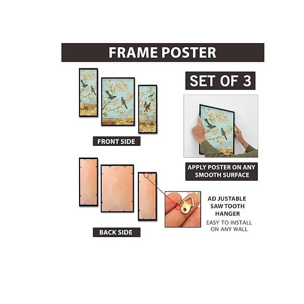 Rousrie Wall Painting Frames For decor Set of 3 B - LXINDIA.COM