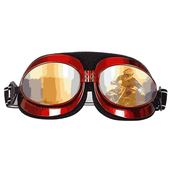 RuggedTrails ATV Bike Racing Goggles With Adjustable Strap Red - LXINDIA.COM