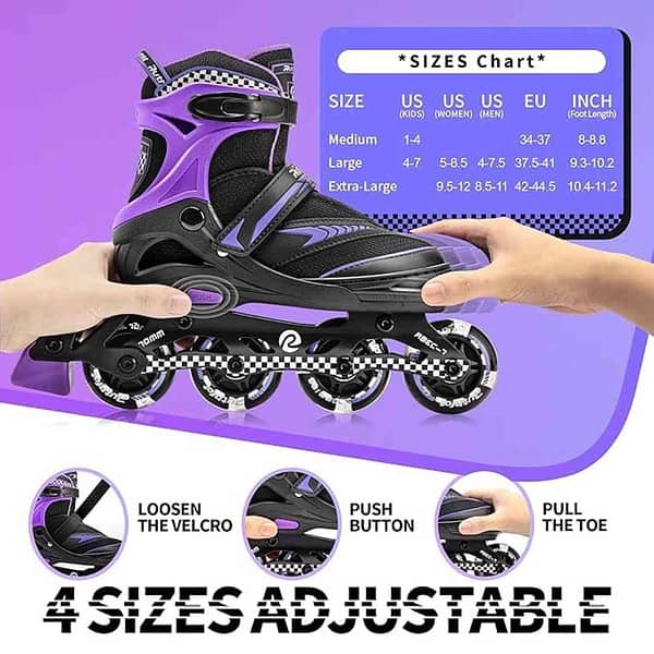 Ruthfot Adjustable Inline Skates for Boys and Girls 1 - LXINDIA.COM