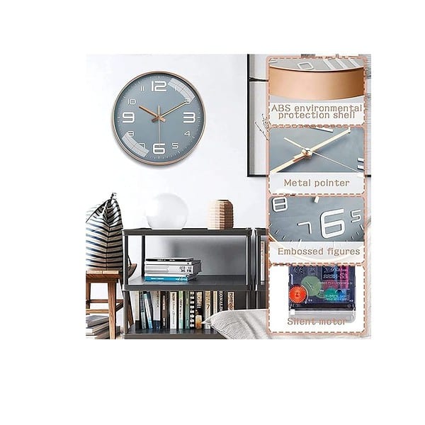 Rylan Wall Clock 12 Silent Quartz Decorative Wall Clock A - LXINDIA.COM