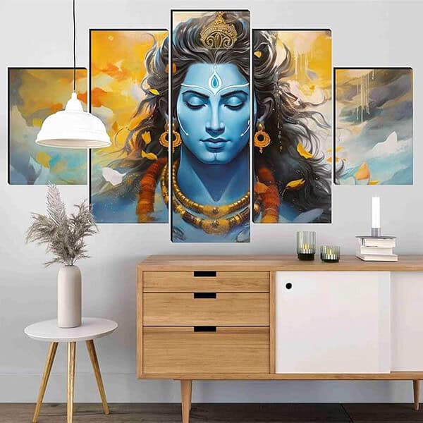 SAF Shiva Paintings For Wall Decoration Set Of Five 3 - LXINDIA.COM