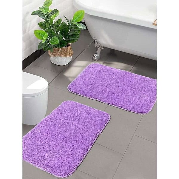 SARAL HOME EASY LIVING Saral Home Microfiber Bath Mat Pack Of 2 Purple - LXINDIA.COM