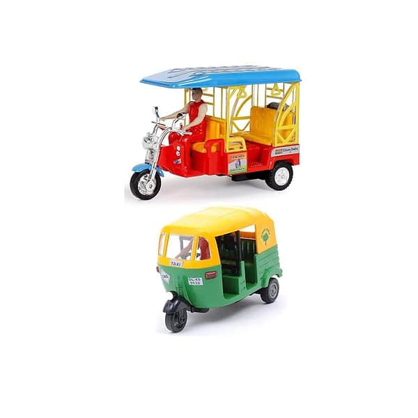 SARASI E Rickshaw CNG Auto for Kids Pull Back Action Toys - LXINDIA.COM