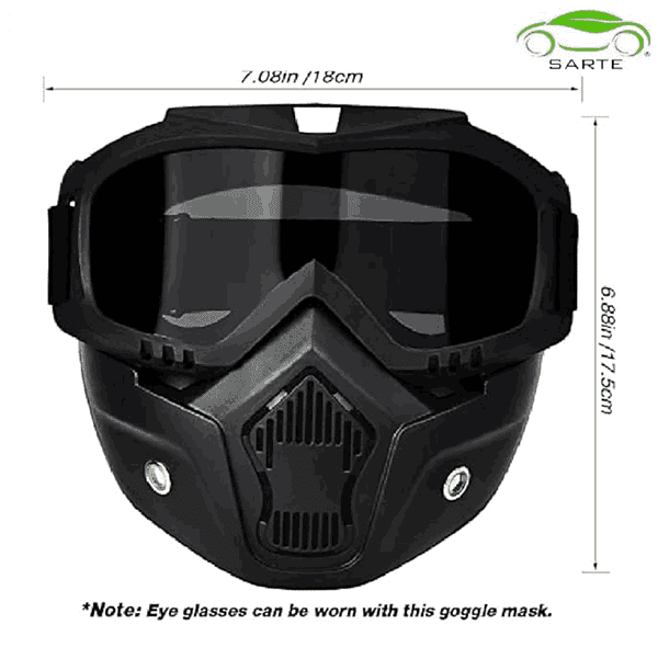 SARTE TPU Goggle Mask With Adjustable Strap Black2 - LXINDIA.COM