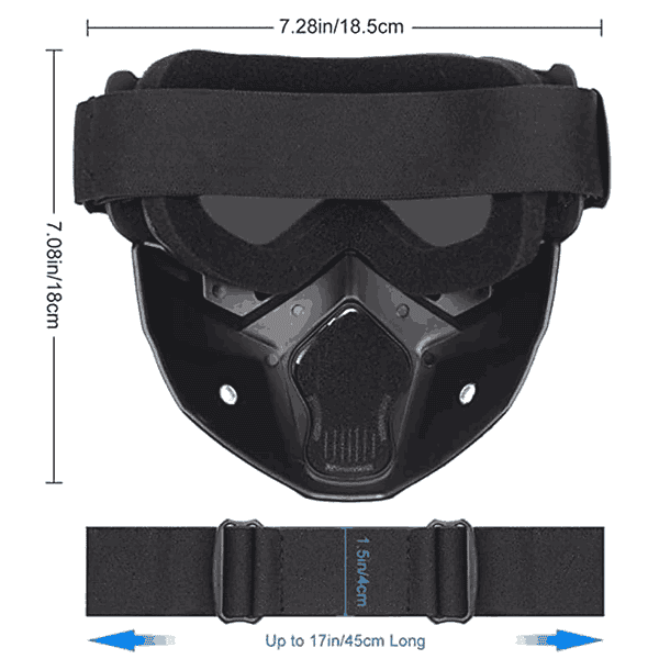 SARTE TPU Goggle Mask With Adjustable Strap Black3 - LXINDIA.COM