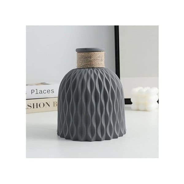 SATYAM KRAFT 1 Piece Unbreakable Nordic Plastic Vase Grey - LXINDIA.COM