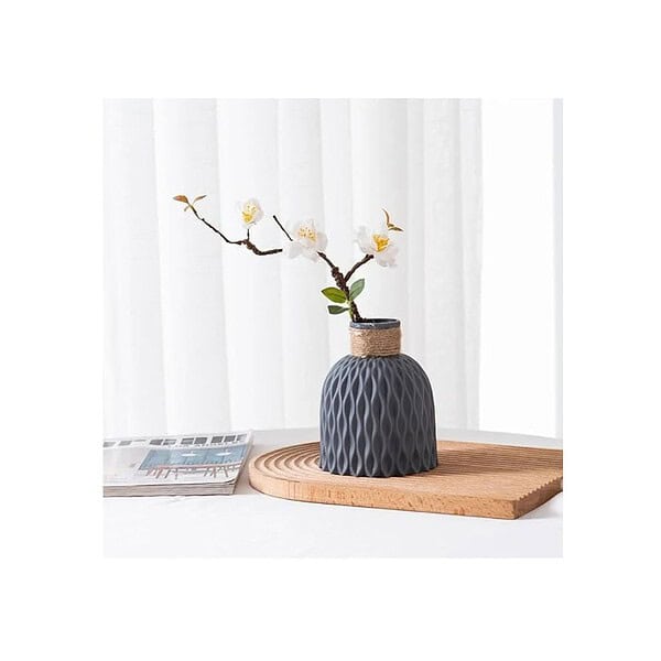 SATYAM KRAFT 1 Piece Unbreakable Nordic Plastic Vase Grey A - LXINDIA.COM