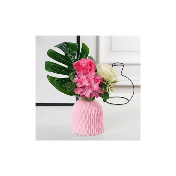 SATYAM KRAFT 1 Piece Unbreakable Nordic Plastic Vase Pink A - LXINDIA.COM