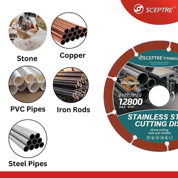 SCEPTRE Professional Stainless Steel Cutting Disc 105mm1 - LXINDIA.COM