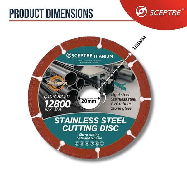 SCEPTRE Professional Stainless Steel Cutting Disc 105mm2 - LXINDIA.COM