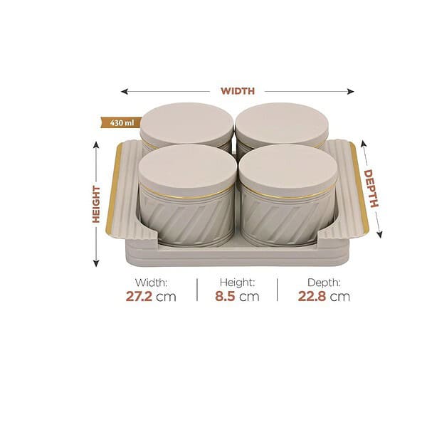 SELVEL Air Tight Container Set 430ml 4 Pieces PolypropyleneRepose Grey - LXINDIA.COM