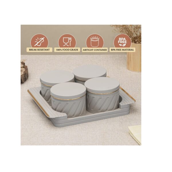 SELVEL Air Tight Container Set 430ml 4 Pieces PolypropyleneRepose Grey - LXINDIA.COM