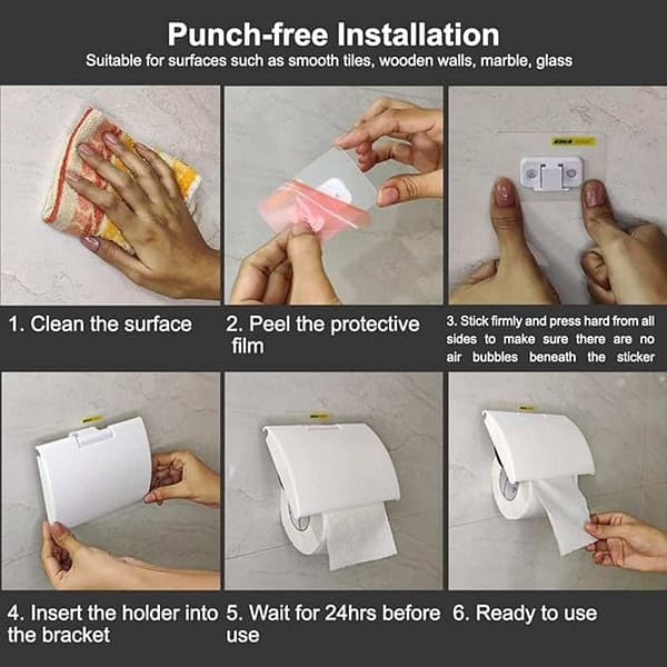 SF Stick Fast Self Adhesive Toilet Tissue Paper Roll Dispenser White 3 - LXINDIA.COM