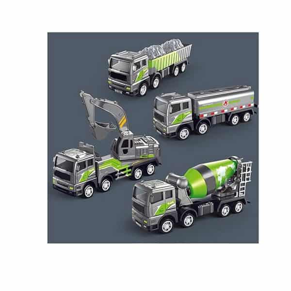 SHIPEASE Alloy Model 4 Pcs Construction Truck Toy Cement Mixture Dumper Fuel Excavator Truck - LXINDIA.COM