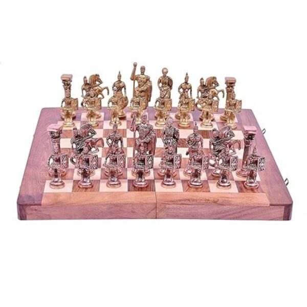 SHORO Brass Chess Set With Wooden Board 14X14 For 4 Years And Up 1 - LXINDIA.COM