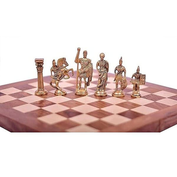 SHORO Brass Chess Set With Wooden Board 14X14 For 4 Years And Up 2 - LXINDIA.COM