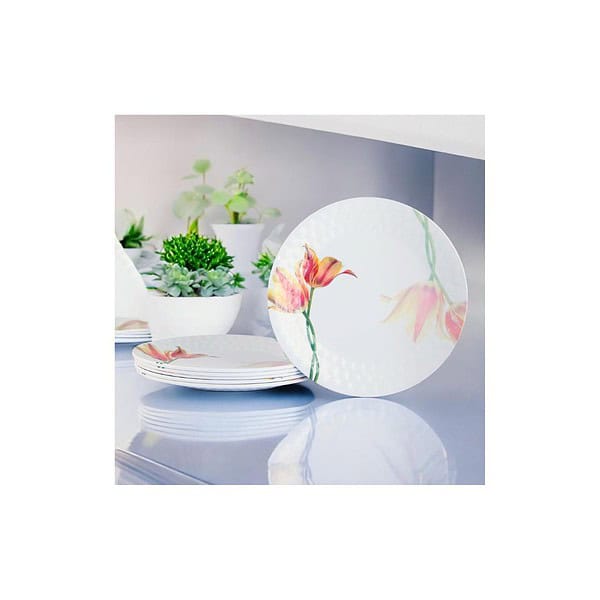 SKG ENTERPRISES Melamine Dinner Plates 6 Pieces Tulip C - LXINDIA.COM