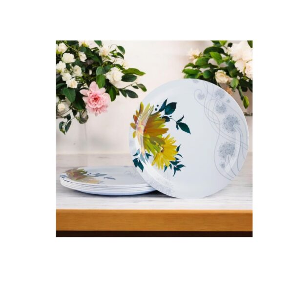 SKG ENTERPRISES Melamine Quarter Plates 6 PiecesYellow Flower B - LXINDIA.COM