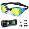 SLOVIC Black Swimming Goggles Nose Bridge Straps with Ear Plugs Nose Clip - LXINDIA.COM