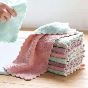 SOBBY 10 Pcs Small Size Kitchen Dish Cleaning Microfiber Wipes Cleaning Cloth - LXINDIA.COM