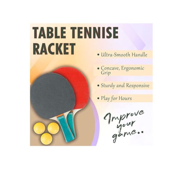 SPOCCO Table Tennis Set of 2 includes 2 Table Tennis Bats and 3 Balls A - LXINDIA.COM